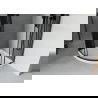 Mexen Rio halfronde douchecabine 90 x 90 cm, grafiet, zwart + platte douchebak, wit - 863-090-090-70-40-4110B