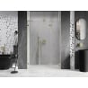 Mexen Lunar-F L 140 cm Right Folding Shower Door, Transparent, Brushed Gold - 836SL-140-050-55-00-P