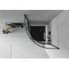 Mexen Rio cabine de douche semi-circulaire 80 x 80 cm, bandes noires, noir + receveur de douche Flat, noir - 863-080-080-70-20-?