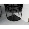 Mexen Rio polukružna tuš kabina 90 x 90 cm, crne pruge, crna + plitica Flat, crna - 863-090-090-70-20-4170B