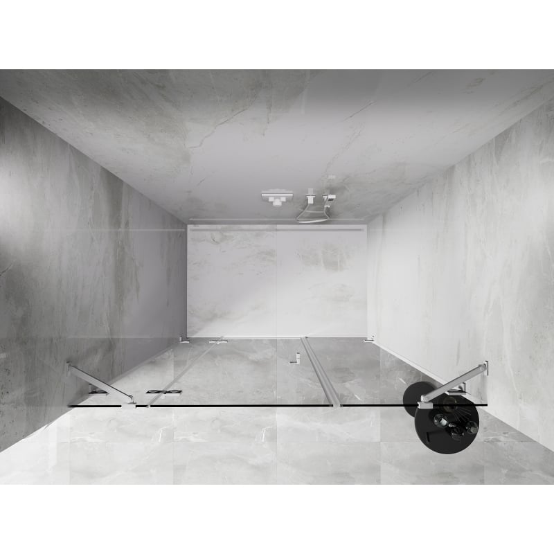 Mexen Lunar drzwi prysznicowe uchylne lewe 125 cm, transparent, białe - 834S-125-050-20-00-L