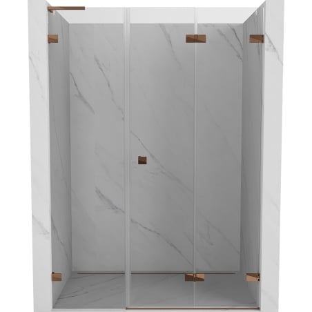 Mexen Lunar-F L drzwi prysznicowe składane prawe 125 cm, transparent, różowe złoto - 836SL-125-050-60-00-P