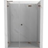 Mexen Lunar-F L folding shower door right 140 cm, transparent, rose gold - 836SL-140-050-60-00-P