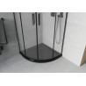 Mexen Rio cabina de ducha semicircular 90 x 90 cm, escarcha, negra + plato de ducha Flat, negro - 863-090-090-70-30-4170B
