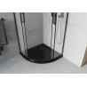 Mexen Rio cabina de ducha semicircular 90 x 90 cm, escarcha, negra + plato de ducha Flat, negro - 863-090-090-70-30-4170B