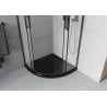 Mexen Rio Duschkabine halbrund 90 x 90 cm, matt, schwarz + Flat Duschwanne, schwarz - 863-090-090-70-30-4170B