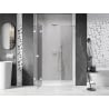 Mexen Lunar 130 cm Left Pivot Shower Door, Transparent, White - 834S-130-050-20-00-L
