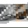 Mexen Rio douchecabine halfrond 80 x 80 cm, grafiet, zwart + Flat douchebak, zwart 863-080-080-70-40-4170B