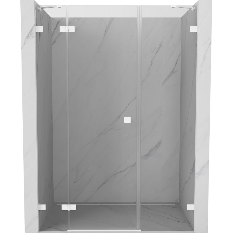Mexen Lunar porta doccia a battente sinistra 150 cm, trasparente, bianco - 834S-150-050-20-00-L