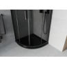 Mexen Rio Duschkabine halbrund 80 x 80 cm, Grafit, Schwarz + Duschwanne Flat, Schwarz 863-080-080-70-40-4170B