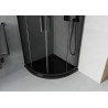 Mexen Rio polkrožna tuš kabina 80 x 80 cm, grafit, črna + plitki Flat, črna - 863-080-080-70-40-4170B