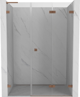 Mexen Lunar-F L sklopiva tuš vrata desna 110 cm, transparentna, brušeni bakar - 836SL-110-050-65-00-P