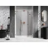 Mexen Lunar-F L folding shower door right 110 cm, transparent, brushed copper - 836SL-110-050-65-00-P