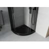 Mexen Rio cabina de ducha semicircular 90 x 90 cm, grafito, negra + bandeja Flat, negra - 863-090-090-70-40-4170B