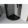 Mexen Rio polkrožna tuš kabina 90 x 90 cm, grafit, črna + pladenj Flat, črn - 863-090-090-70-40-4170B