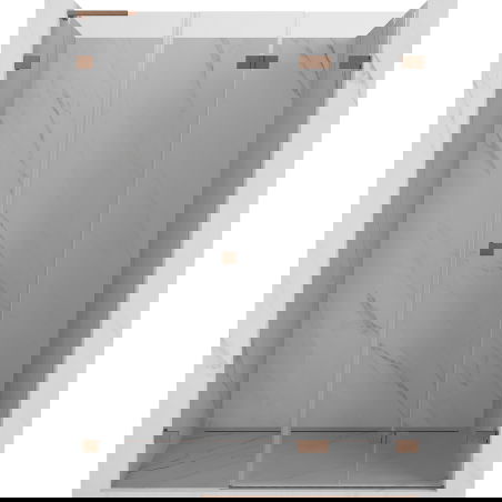 Mexen Lunar-F L porta doccia pieghevole destra 115 cm, trasparente, rame spazzolato - 836SL-115-050-65-00-P