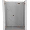 Mexen Lunar-F L Foldable Shower Door Right 120 cm, Transparent, Brushed Copper - 836SL-120-050-65-00-P