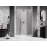Mexen Lunar-F L Right Folding Shower Door 135 cm, Transparent, Brushed Copper - 836SL-135-050-65-00-P
