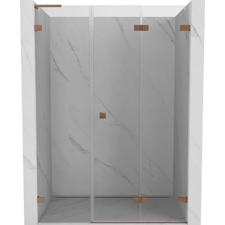 Mexen Lunar-F L drzwi prysznicowe składane prawe 150 cm, transparent, miedź szczotkowana - 836SL-150-050-65-00-P