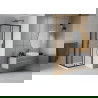 Mexen Rio douchecabine vierkant 80 x 80 cm, transparant, zwart + Flat douchebak, wit - 860-080-080-70-00-4010B