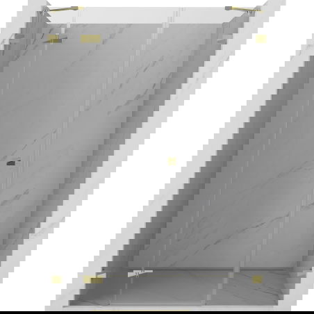 Mexen Lunar draaiende douchedeur links 120 cm, transparant, goud - 834S-120-050-50-00-L