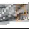 Mexen Rio douchecabine vierkant 80 x 80 cm, transparant, zwart + Flat douchebak, wit - 860-080-080-70-00-4010B