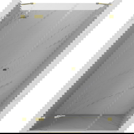 Mexen Lunar αριστερές ανοιγόμενες πόρτες ντους 130 εκ., διαφανείς, χρυσές