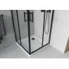 Mexen Rio kvadratna pršna kabina 90 x 90 cm, prozorna, črna + tuš kad Flat, bela - 860-090-090-70-00-4010B