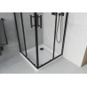 Mexen Rio kvadratna tuš kabina 90 x 90 cm, prozorna, črna + Flat tuš kad, bela - 860-090-090-70-00-4010B