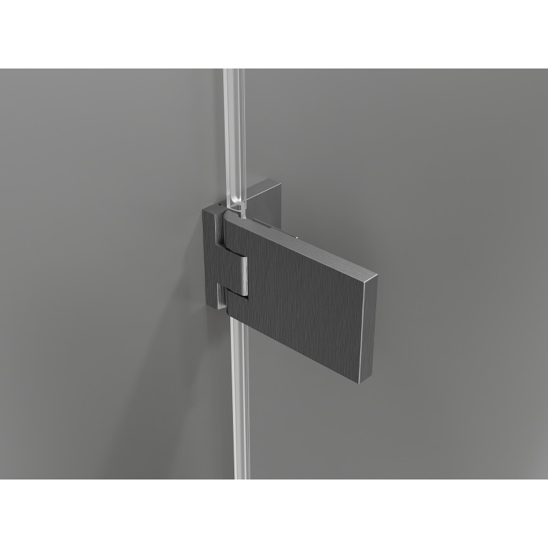 Mexen Lunar-F L kokkupandav parempoolne dušiuks 110 cm, läbipaistev, harjatud gun grey - 836SL-110-050-66-00-P