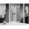 Mexen Lunar-F L kokkupandav parempoolne dušiuks 110 cm, läbipaistev, harjatud gun grey - 836SL-110-050-66-00-P