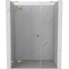 Mexen Lunar drzwi prysznicowe uchylne lewe 140 cm, transparent, złote - 834S-140-050-50-00-L