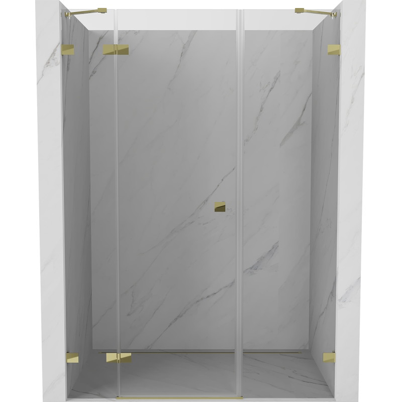 Mexen Lunar dušinurgaga vasakuks avanevad uksed 150 cm, läbipaistev, kuldne - 834S-150-050-50-00-L