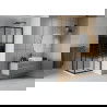 Mexen Rio cabine de douche carrée 80 x 80 cm, bandes noires, noir + receveur Flat, blanc - 860-080-080-70-20-4010B