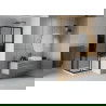 Mexen Rio cabine de douche carrée 80 x 80 cm, bandes noires, noir + receveur Flat, blanc - 860-080-080-70-20-4010B