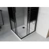 Mexen Rio square shower cabin 80 x 80 cm, black stripes, black + Flat tray, white - 860-080-080-70-20-4010B