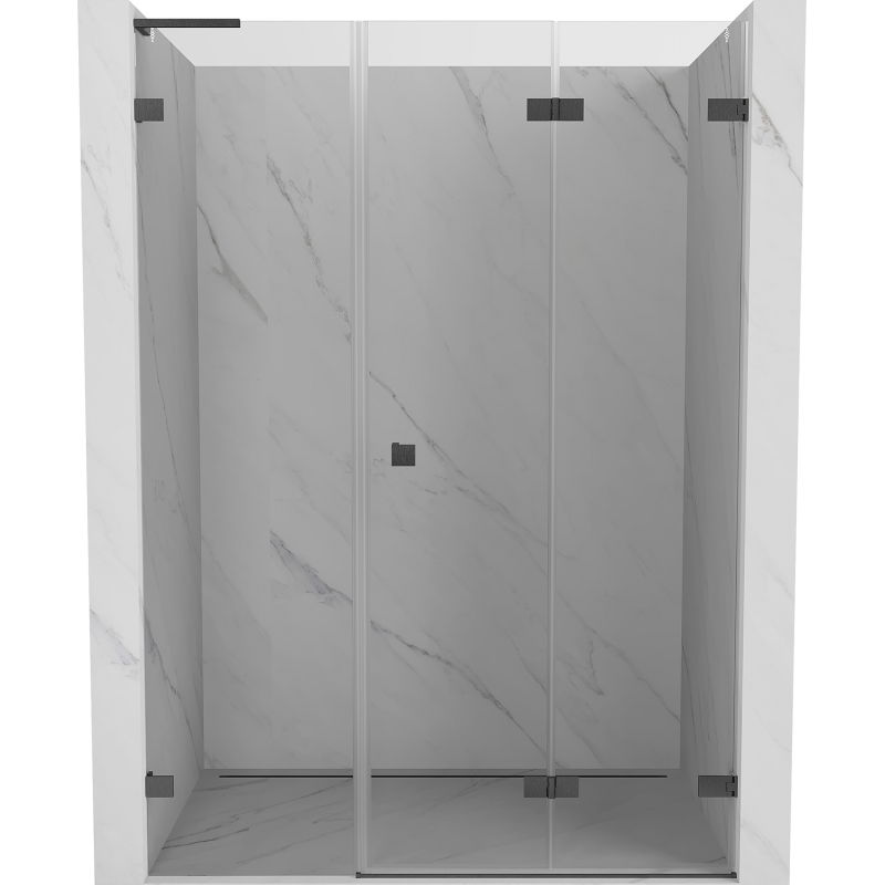 Mexen Lunar-F L Falttür rechtes Duschpaneel 150 cm, transparent, gun gray gebürstet - 836SL-150-050-66-00-P