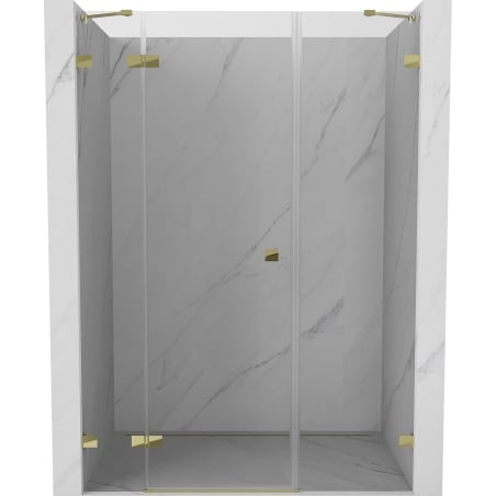 Mexen Lunar drzwi prysznicowe uchylne lewe 155 cm, transparent, złote - 834S-155-050-50-00-L