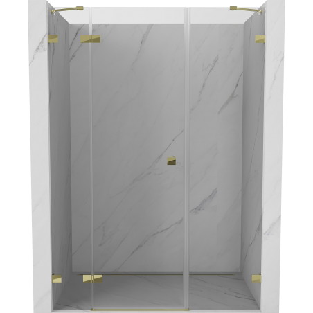 Mexen Lunar dušiuksed vasakpoolne 155 cm, läbipaistev, kuldne - 834S-155-050-50-00-L