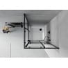 Mexen Rio cabine de douche carrée 90 x 90 cm, bandes noires, noir + receveur plat, blanc - 860-090-090-70-20-4010B