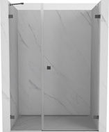 Mexen Lunar-B desna preklopna tuš vrata 140 cm, prozirna, gun metal - 832S-140-050-95-00-P