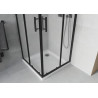 Mexen Rio kvadratna prha s tuš kabino 70 x 70 cm, mraz, črna + pladenj Flat, bel - 860-070-070-70-30-4010B