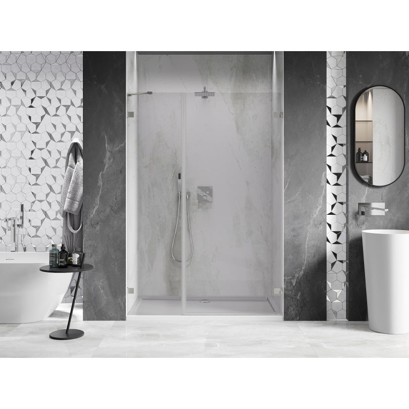Mexen Lunar-B draaideur voor douche rechts 110 cm, transparant, geborsteld nikkel - 832S-110-050-97-00-P