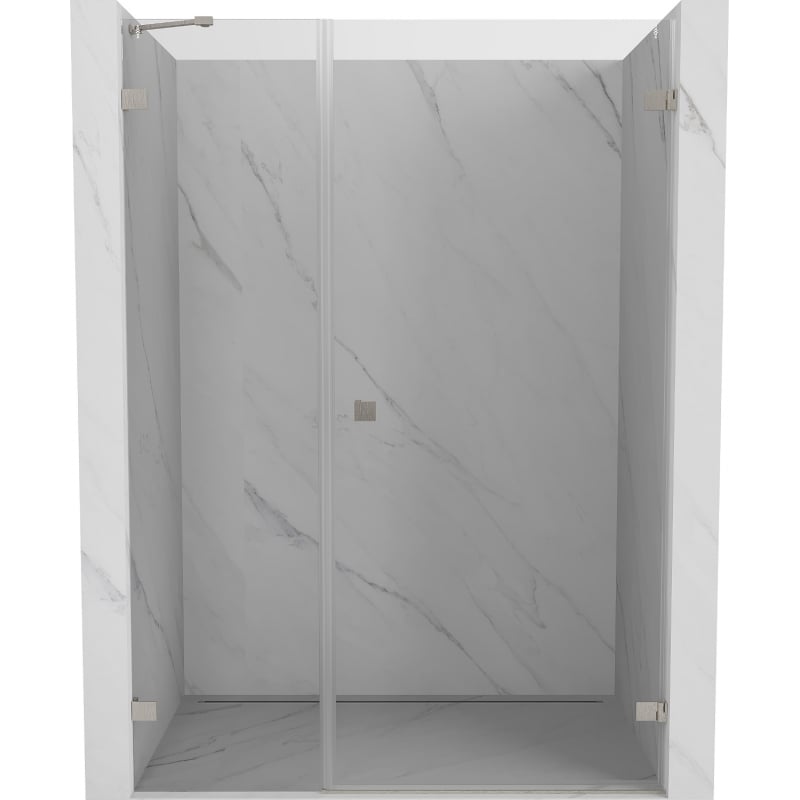 Mexen Lunar-B drzwi prysznicowe uchylne prawe 120 cm, transparent, nikiel szczotkowany - 832S-120-050-97-00-P