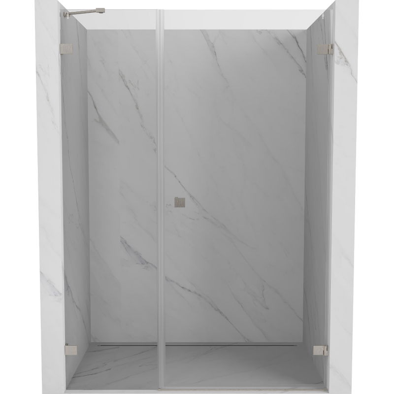 Mexen Lunar-B Duschdrehtür rechts 135 cm, transparent, gebürsteter Nickel - 832S-135-050-97-00-P