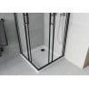 Mexen Rio kabina prysznicowa kwadratowa 90 x 90 cm, szron, czarna + brodzik Flat, biały - 860-090-090-70-30-4010B