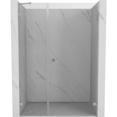 Mexen Lunar-B drzwi prysznicowe uchylne prawe 145 cm, transparent, nikiel szczotkowany - 832S-145-050-97-00-P