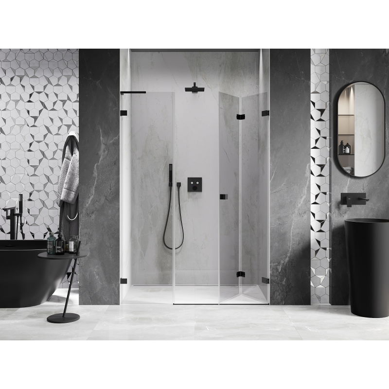Mexen Lunar-F L vouwdeur douche rechts 110 cm, transparant, zwart - 836SL-110-050-70-00-P