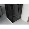 Mexen Rio quadratische Duschkabine 80 x 80 cm, Grafit, Schwarz + Flat Duschwanne, Weiß - 860-080-080-70-40-4010B