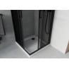 Mexen Rio cabine de douche carrée 90 x 90 cm, graphite, noire + receveur Flat, blanc - 860-090-090-70-40-4010B
